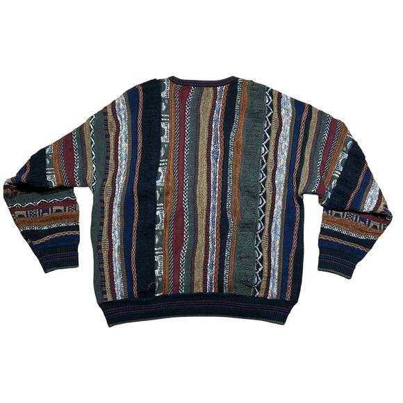 Vintage Alfani 3D Chunky Knit Textured Coogi Style Sweater Large 90s - Picture 3 of 3